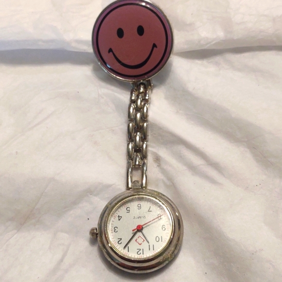 Vintage smiley face nurses watch